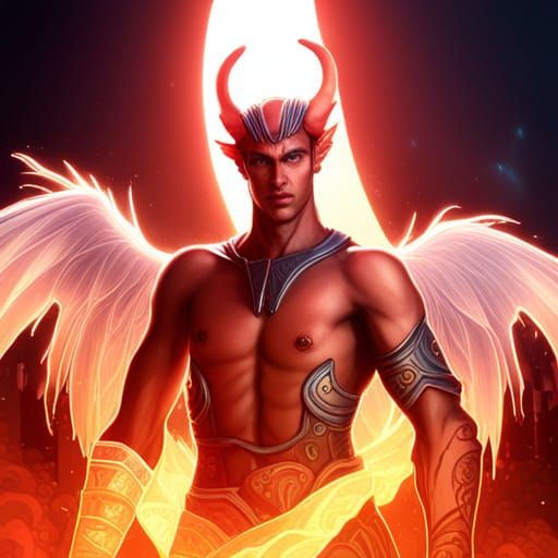 Winged Tiefling in Detailed Fantasy Concept Art