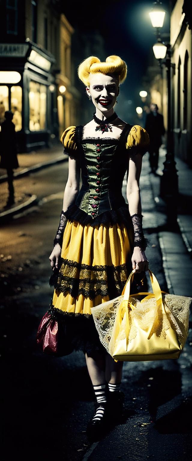 Punk Vampire Princess with Candy: Cinematic Film Still