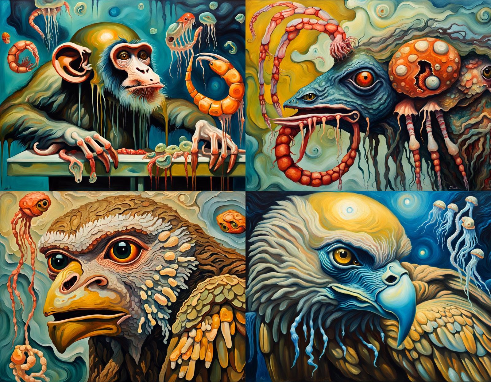 Surrealistic Body Horror in Oil Painting Style