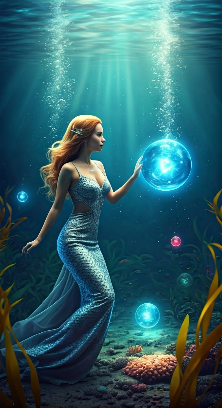 Underwater Enchantress Discovers Glowing Spheres