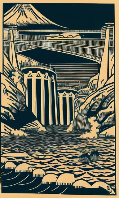 Hoover Dam Overflows in African Mud Cloth Style