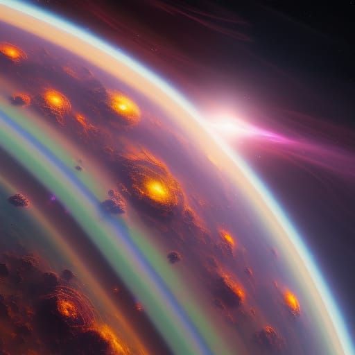 Purple Planet from Space in Hyperdetailed Digital Art