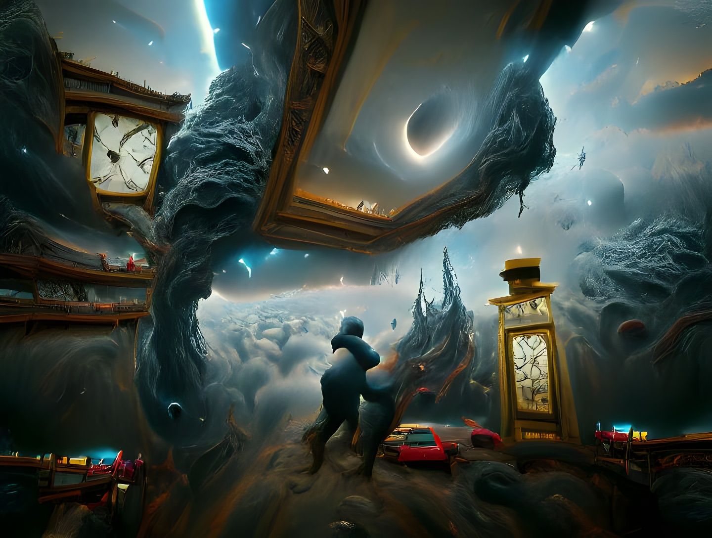 Spectacular Space-Time Rift in Art Deco Style
