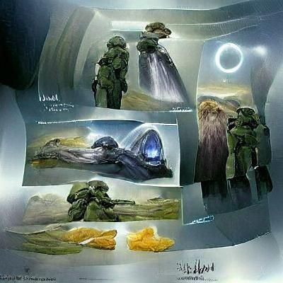 Futuristic Soldier in Green Armor Concept Art