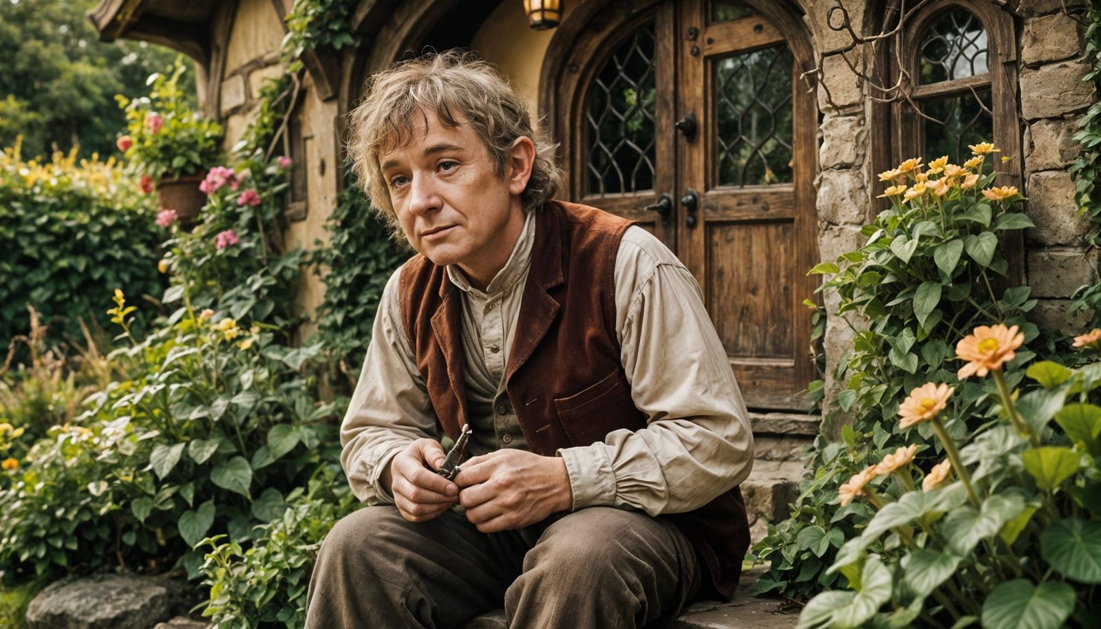 Bilbo Baggins Outside Hobbit Hole, Photography