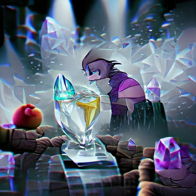 Illuminated Crystal Shard on Dark Surface