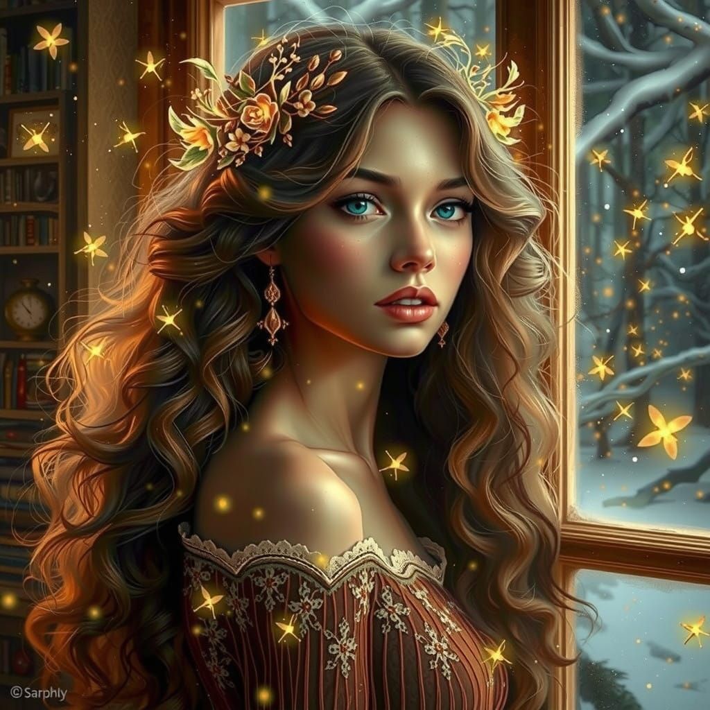 Moonlit Enchantress Adorns Twilight Forest