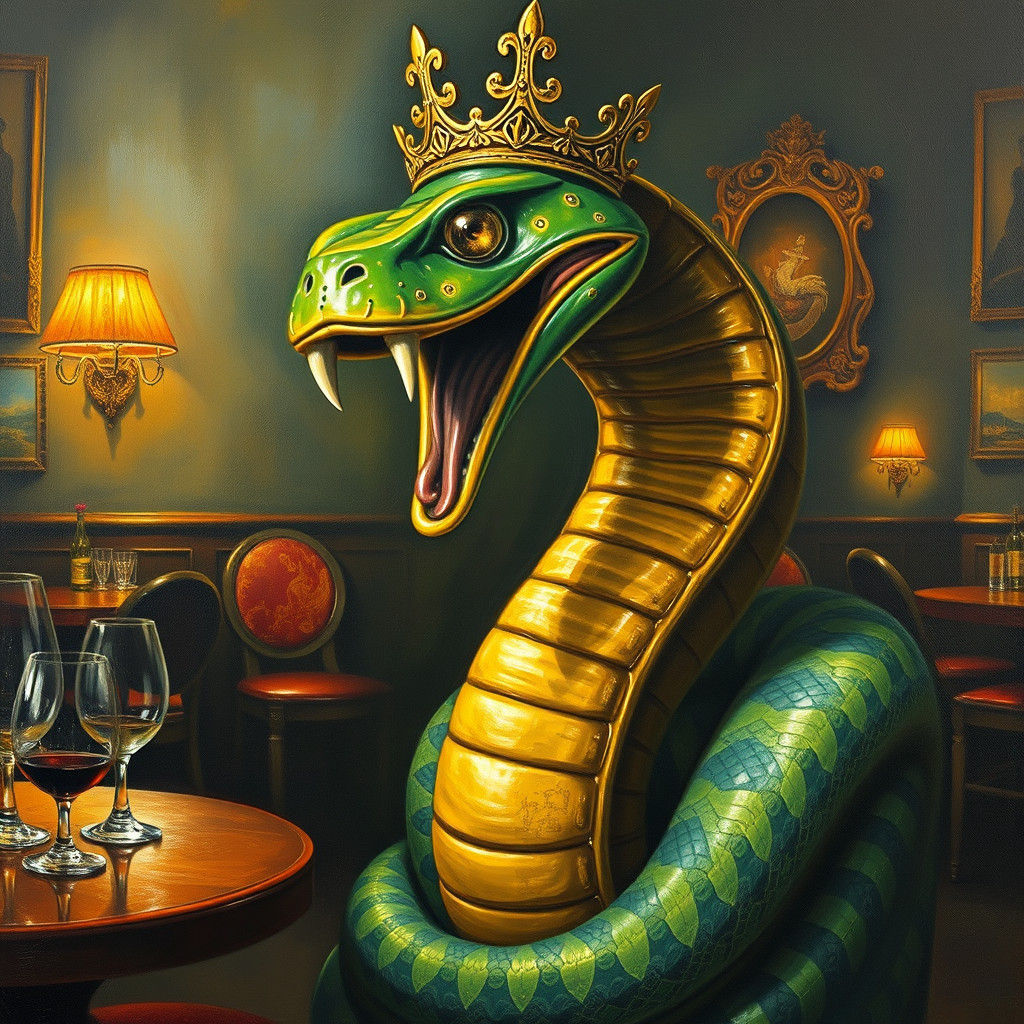 Android King Cobra in Surrealist Style