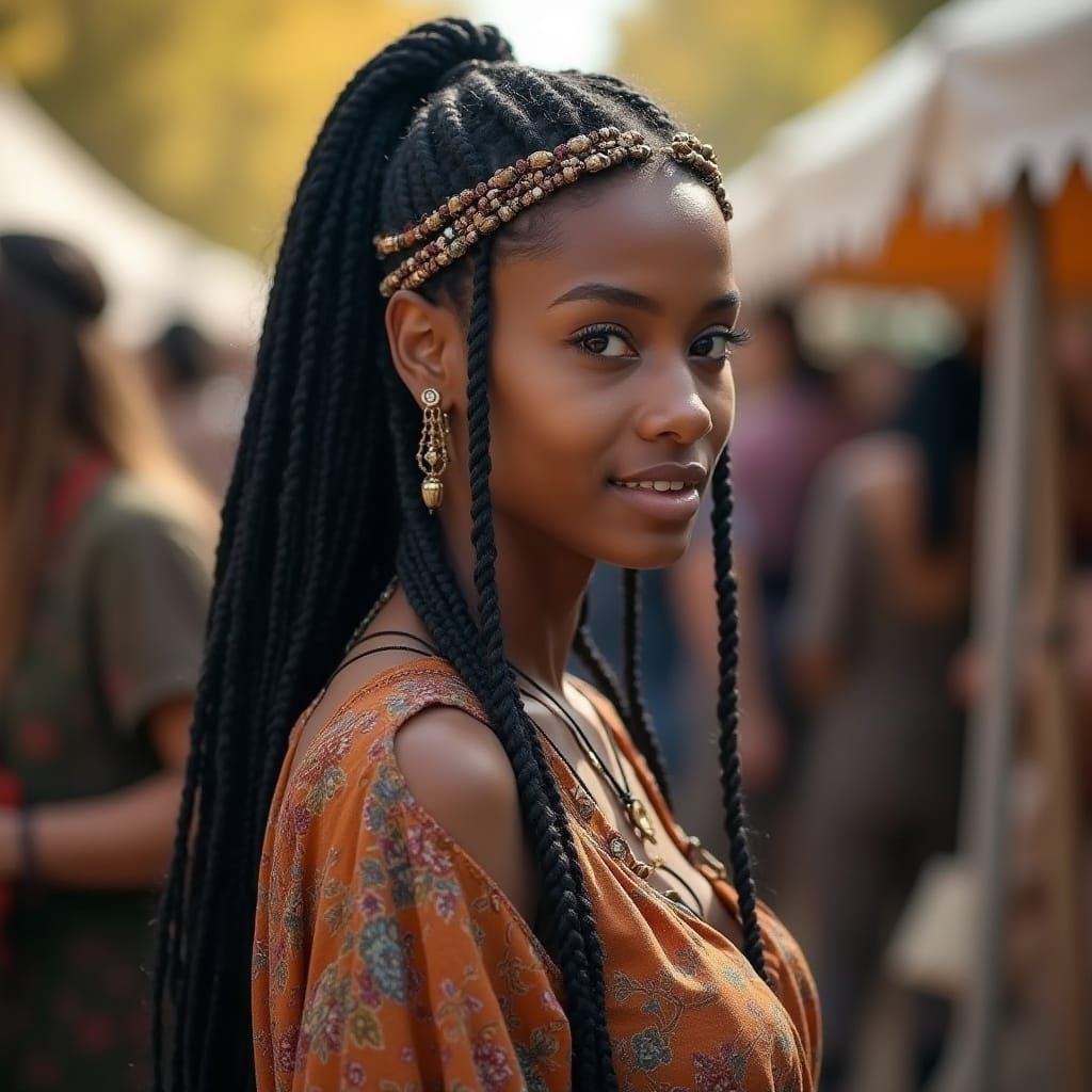 African American Woman at Autumn Pagan Festival