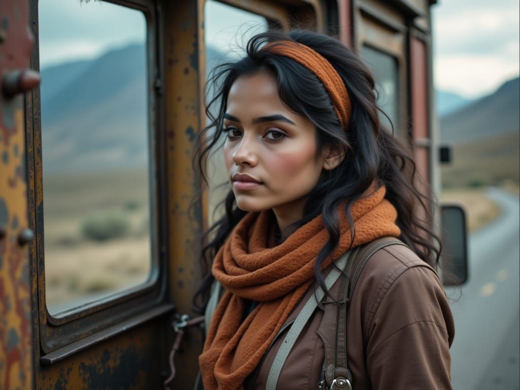 Seductive Euro-Indian Truck Driver