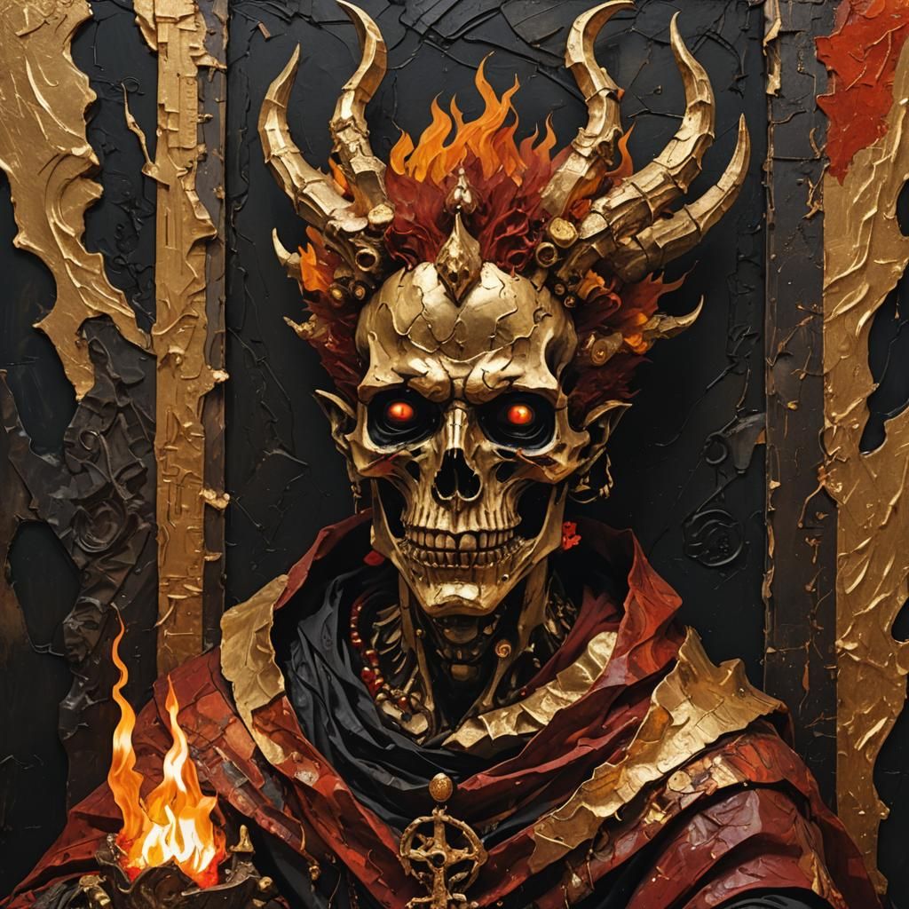 Demon  altar piece by Egon Schiele Andy Warhol portait colla...