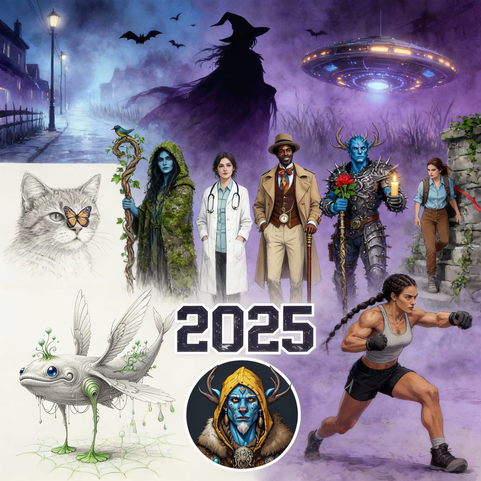 AI Art Collage of 2025 NightCafe Creations