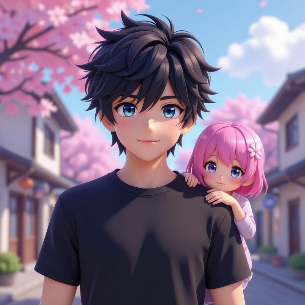 Anime Boy and Girl in 3D Style