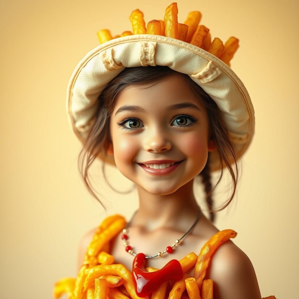 Savory Couture: A Bold Fashion Feast with French Fry Flair