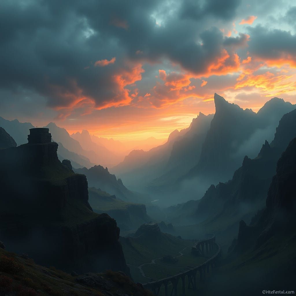 Mysterious Otherworldly Landscape in Exquisite Matte Paintin...