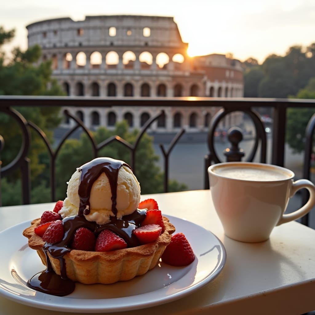 Strawberry Pie with Colosseum View