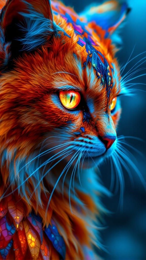 Vibrant Zouwu-Owl in Ancient, Mystical Tapestry Style