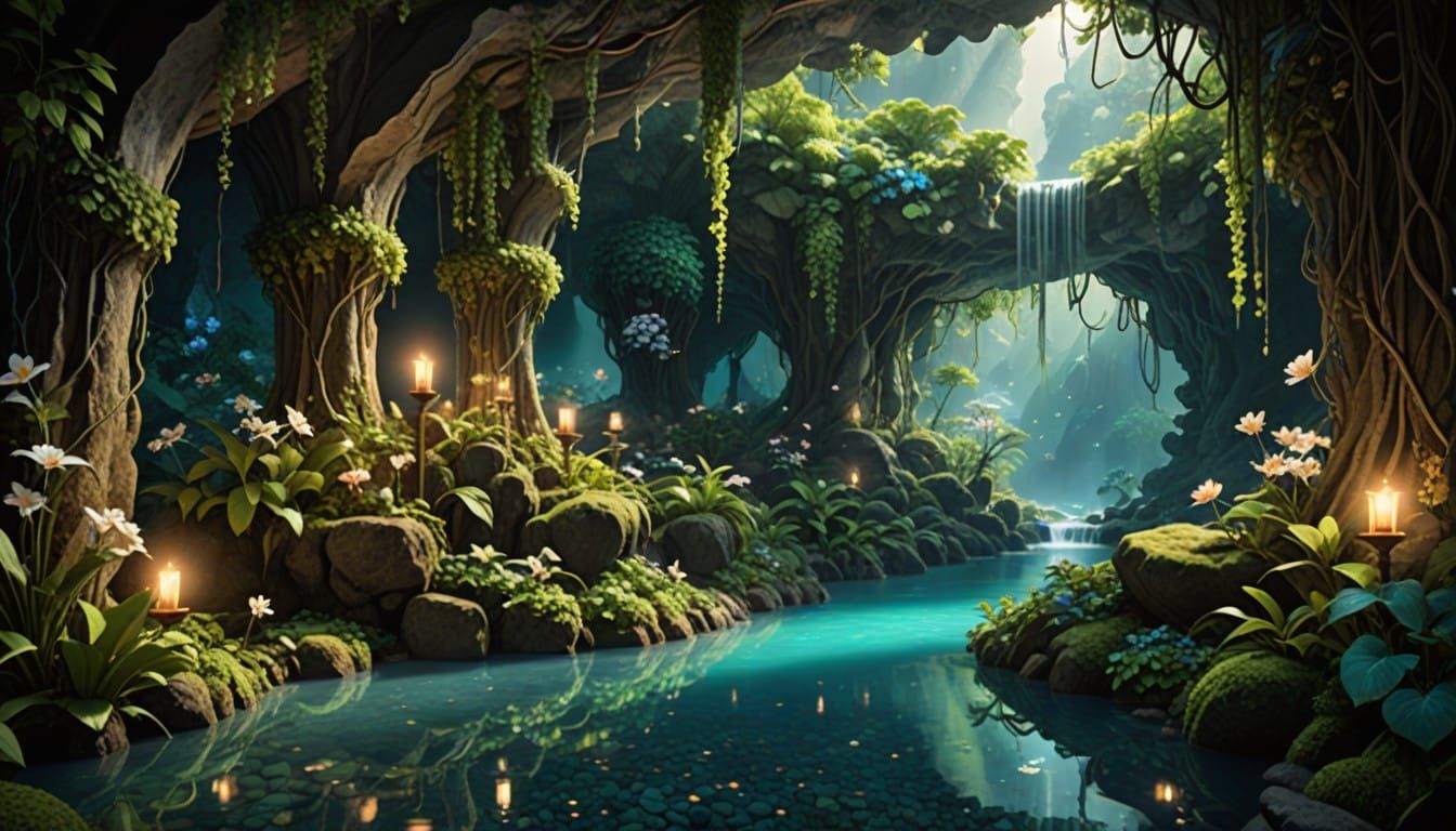 Enchanted Thermal Oasis in Lush, Mystical Cascades Grato Cav...