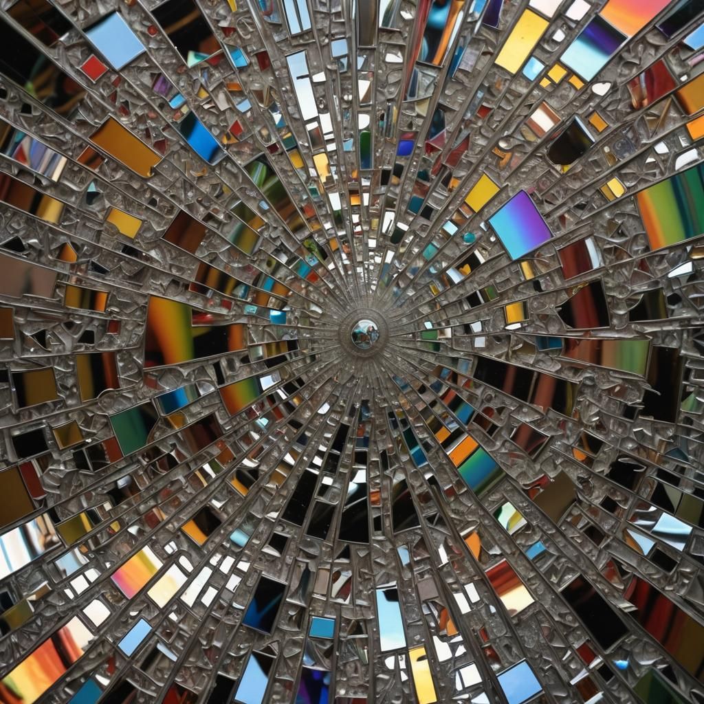 Fractal Rainbow Reflected in Shattered Mirror