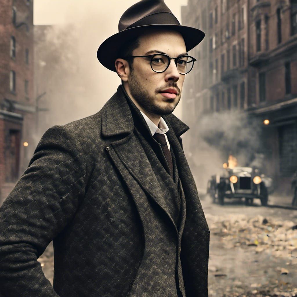 Peaky Blinder Charisma in 1920s Gritty Urban Portrait