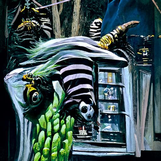 Beetlejuice Portrait in Oil Painting Style
