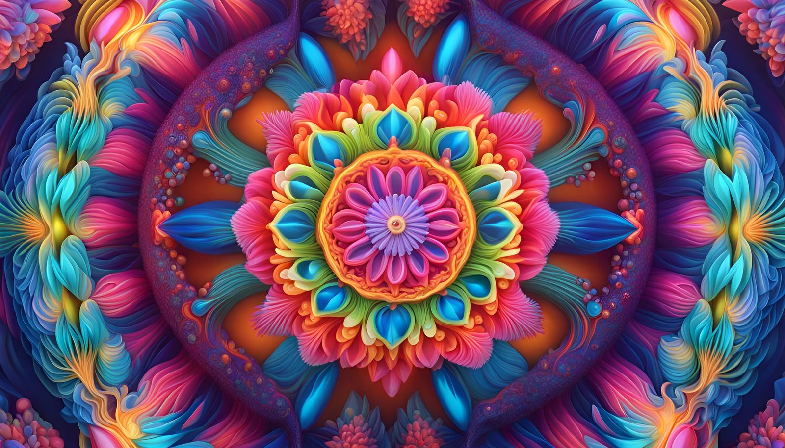 Intricate Abstract Mirroring Anti-Gravity Fantasy