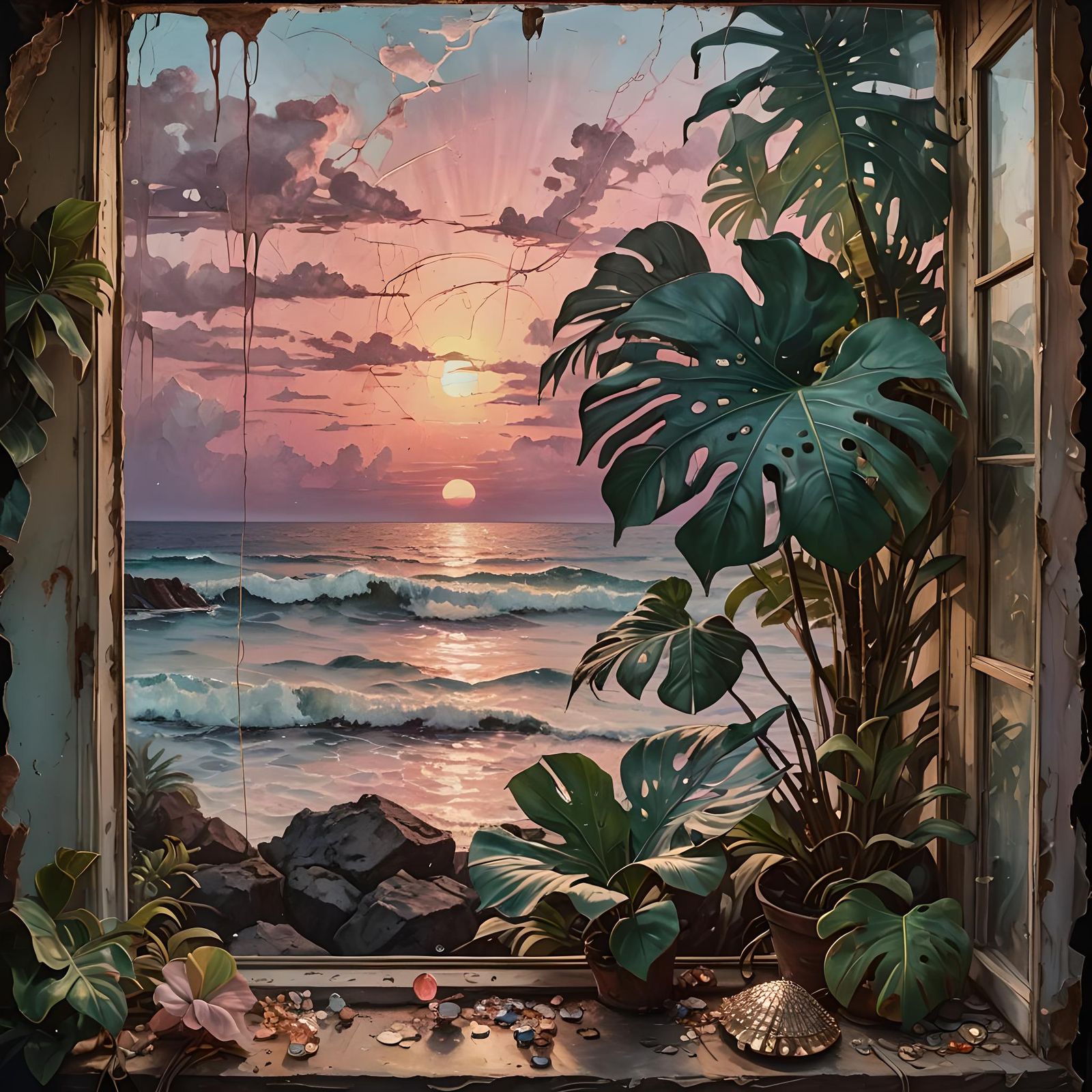 Gems and Light: Mediterranean Sunset Painting