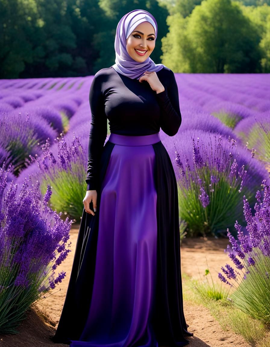 Psychedelic Portrait of Woman in Hijab, Pop Art Style