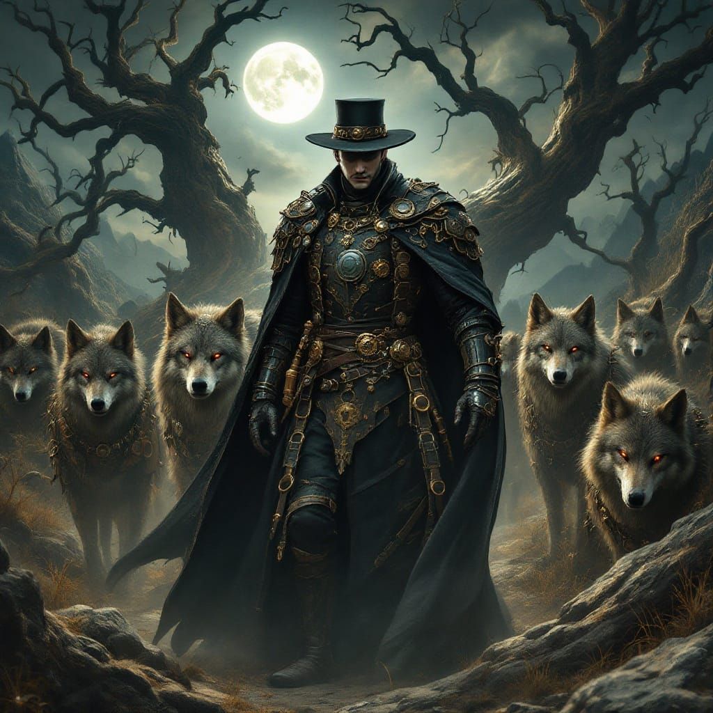 Dashing Vampire Hunter Meets Steampunk Wolves in a Dreamlike...