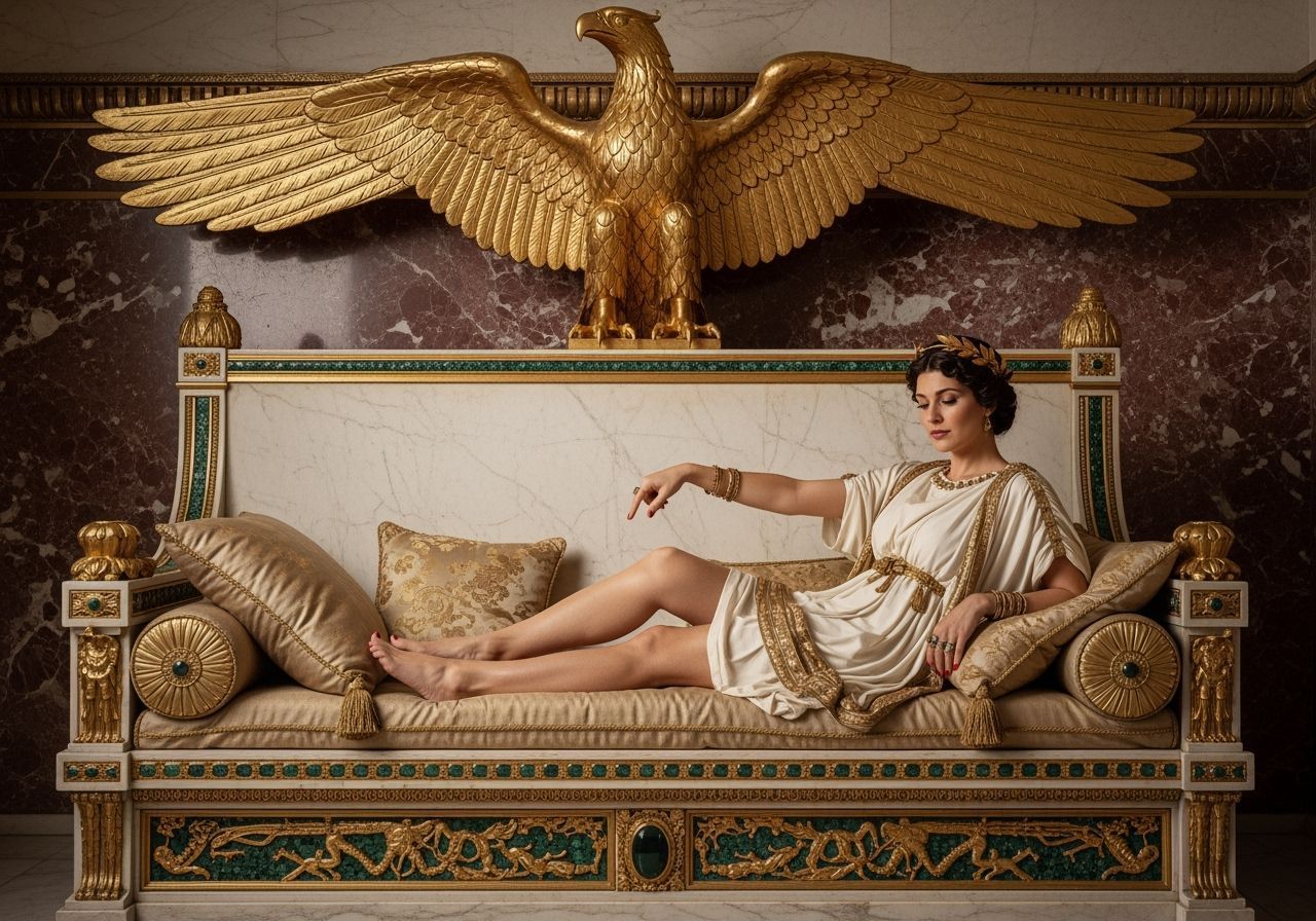 Opulent Roman Palace Throne Room with Empress