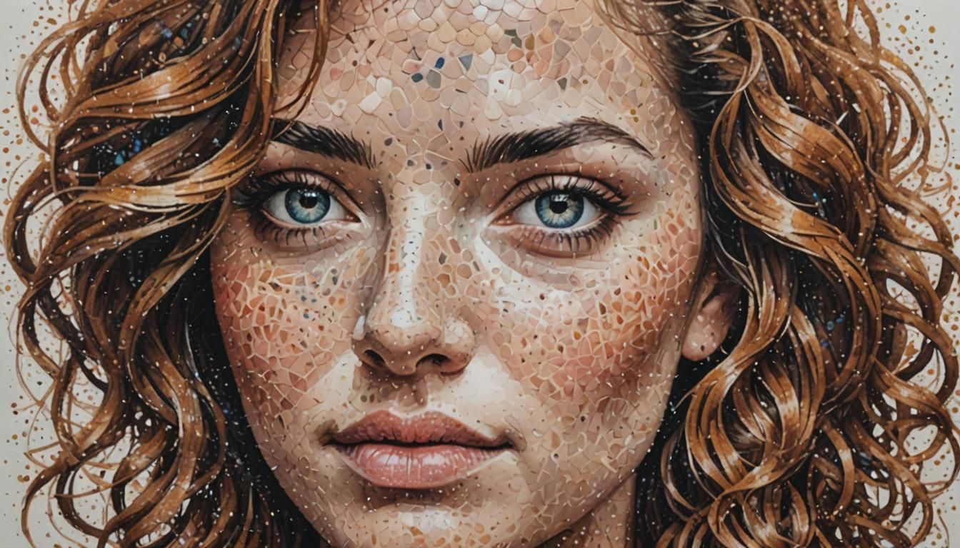 Pointillist Portrait in Vibrant Dots
