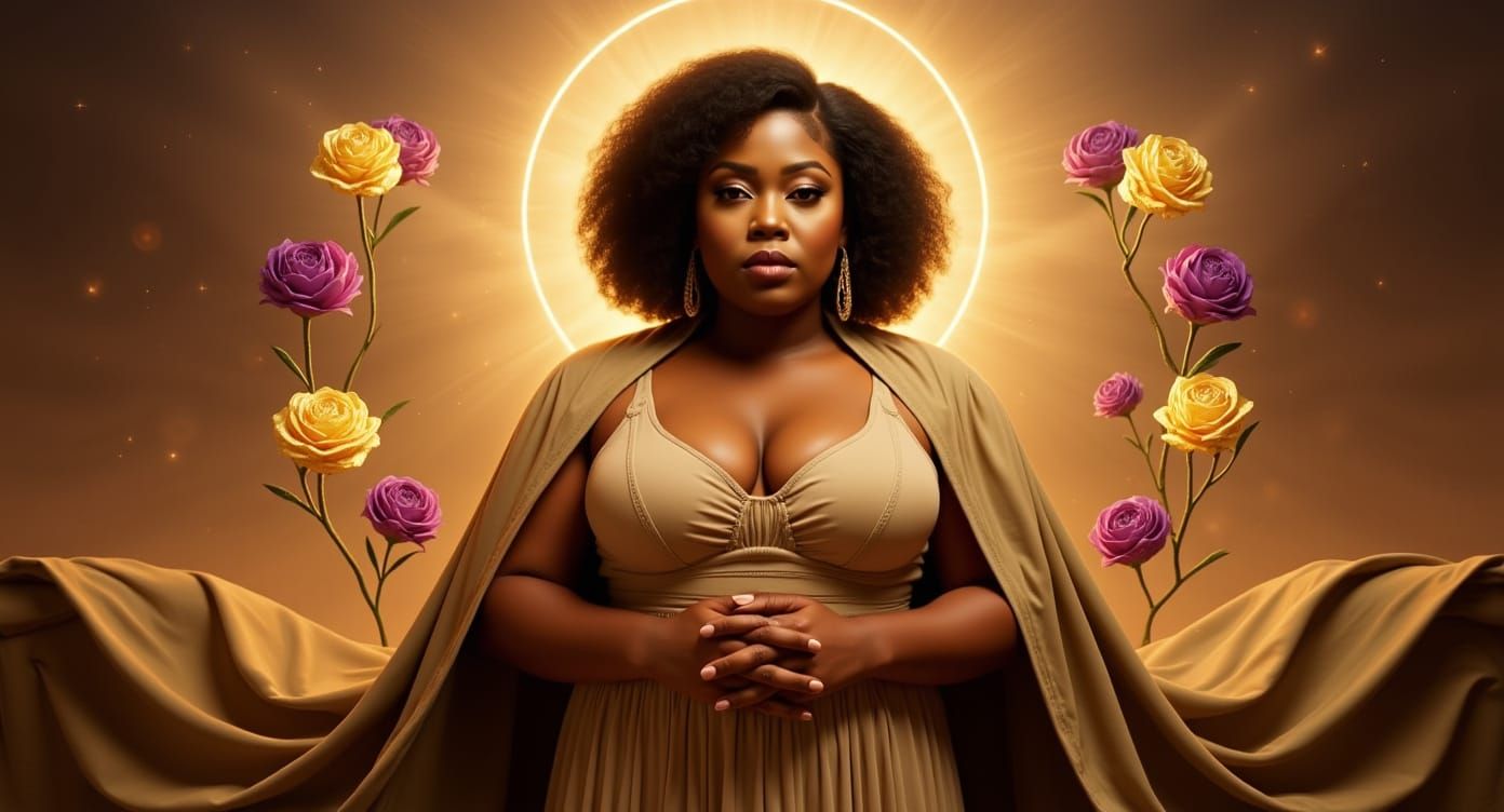 Radiant Woman in Dreamscape