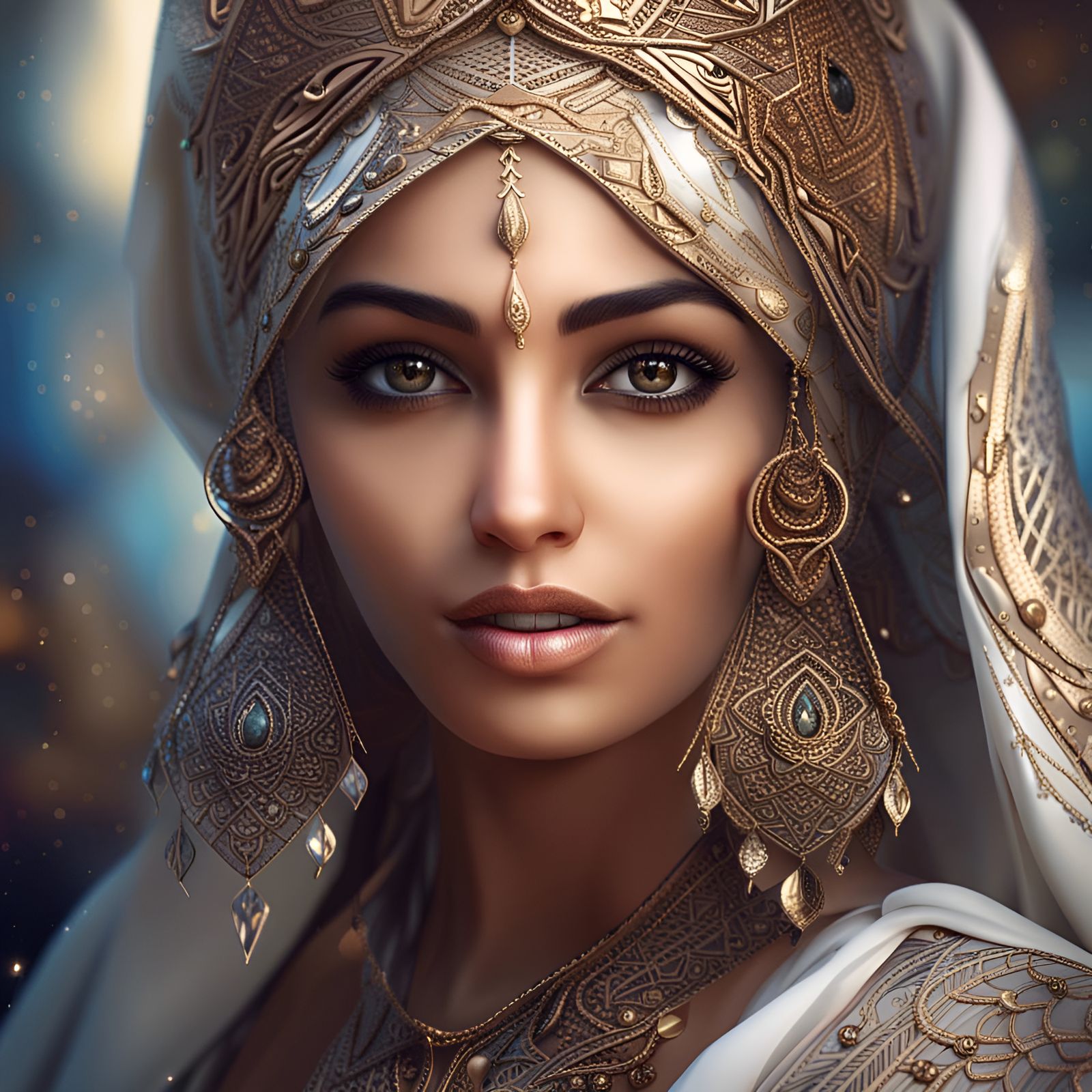 Stunning Arabic Woman Portrait in 3D