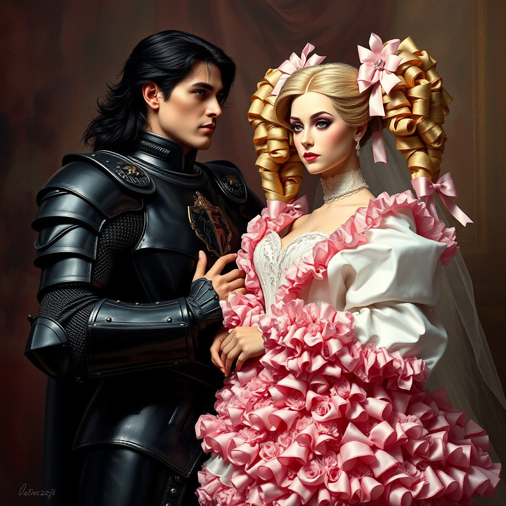 Dark Knight and Princess in Gothic Romance Wedding