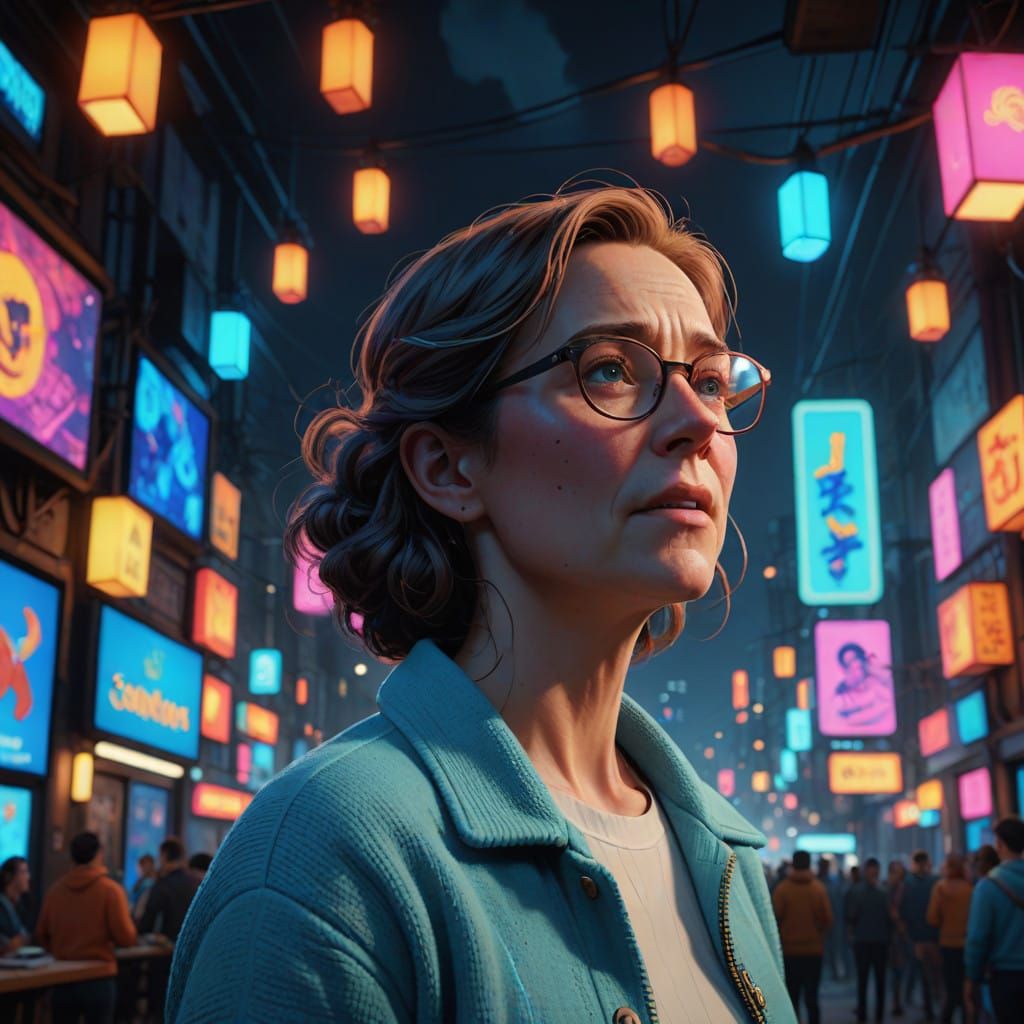 Elegant French Teacher Shines in Vibrant Karaoke Scene