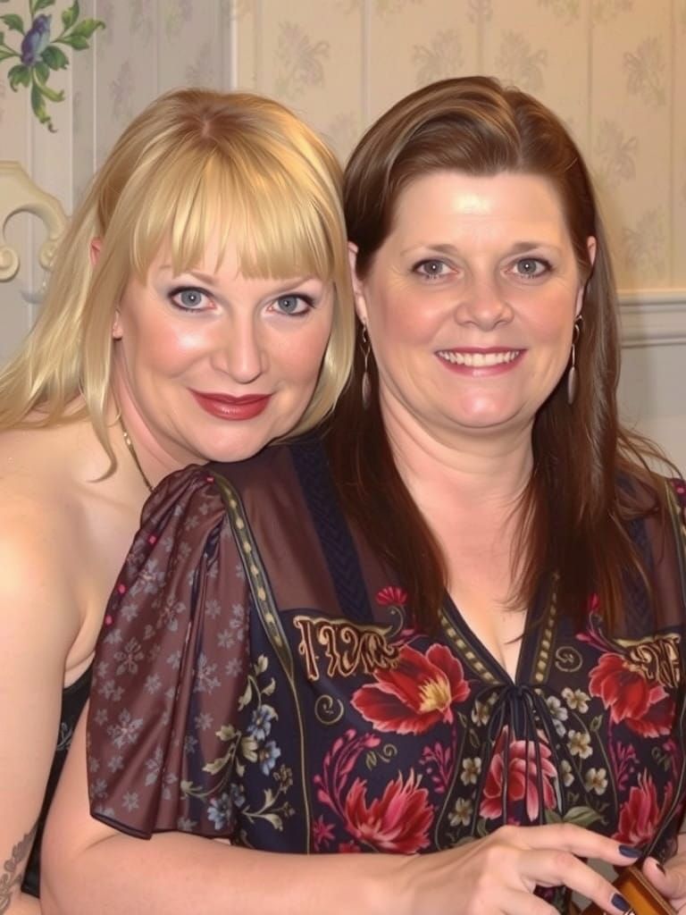 Hyper Realistic Portraits of Women in Vintage Wallpaper