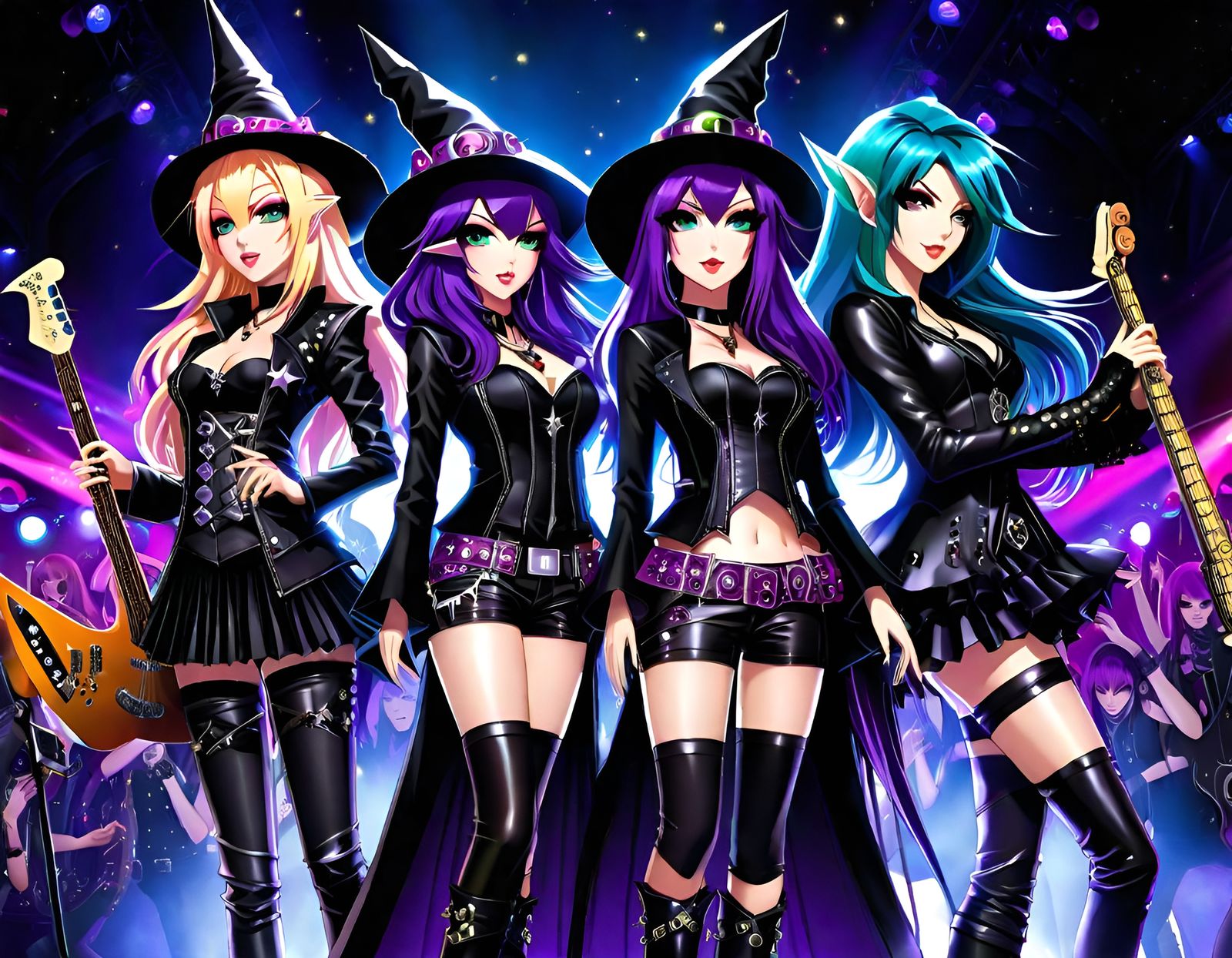 Anime Witches: Punk Rock Concert in Manga Style