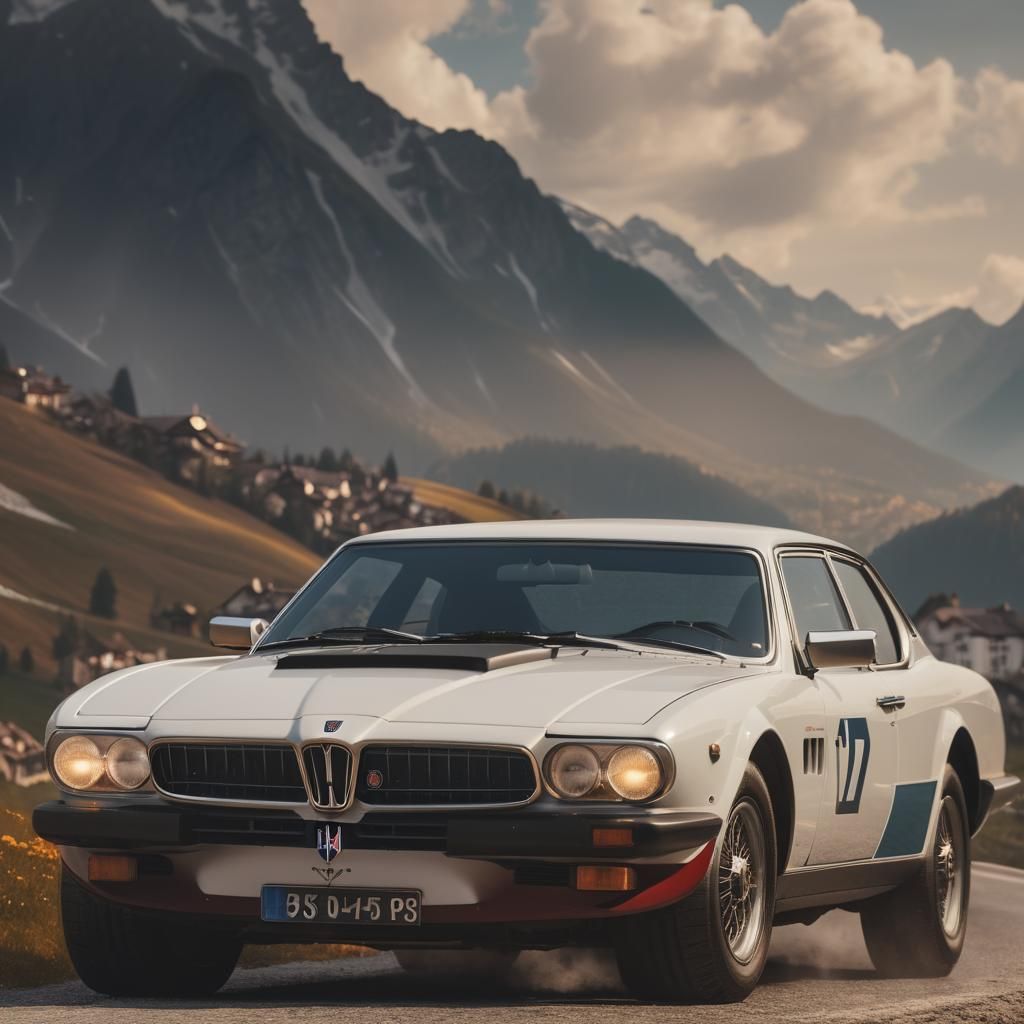 Maserati V12 in the Alps: Detailed Matte Painting