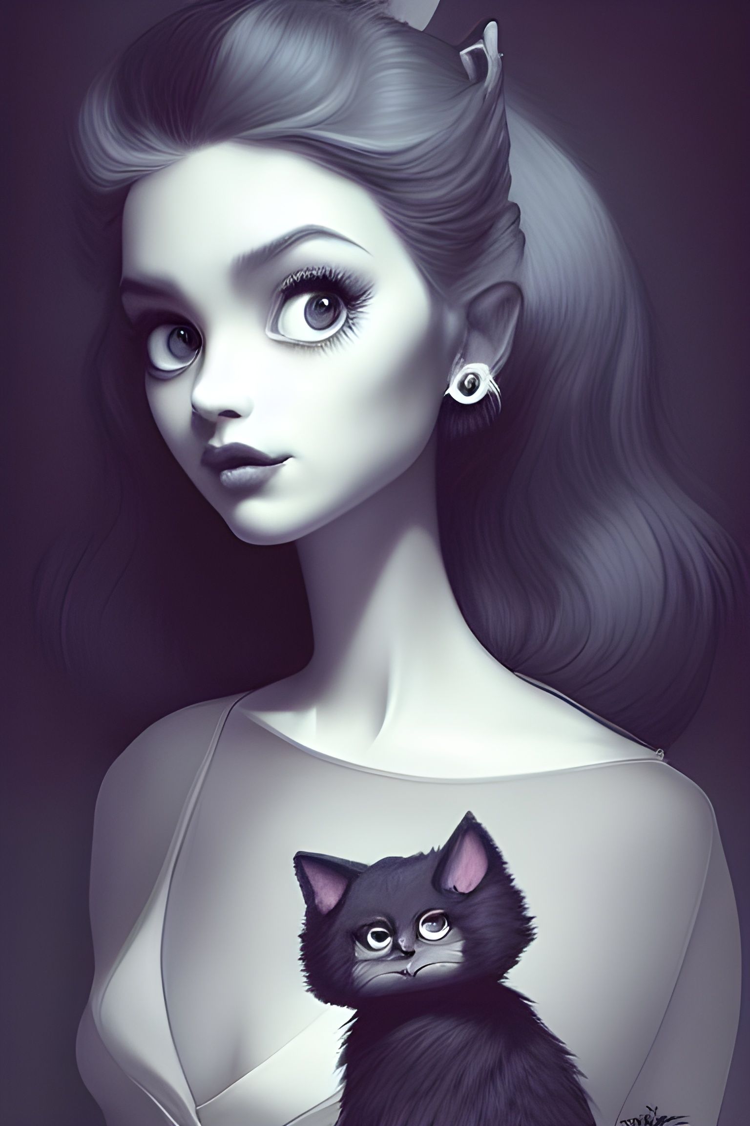 Lofi Portrait of Furry Creature in Pixar Style