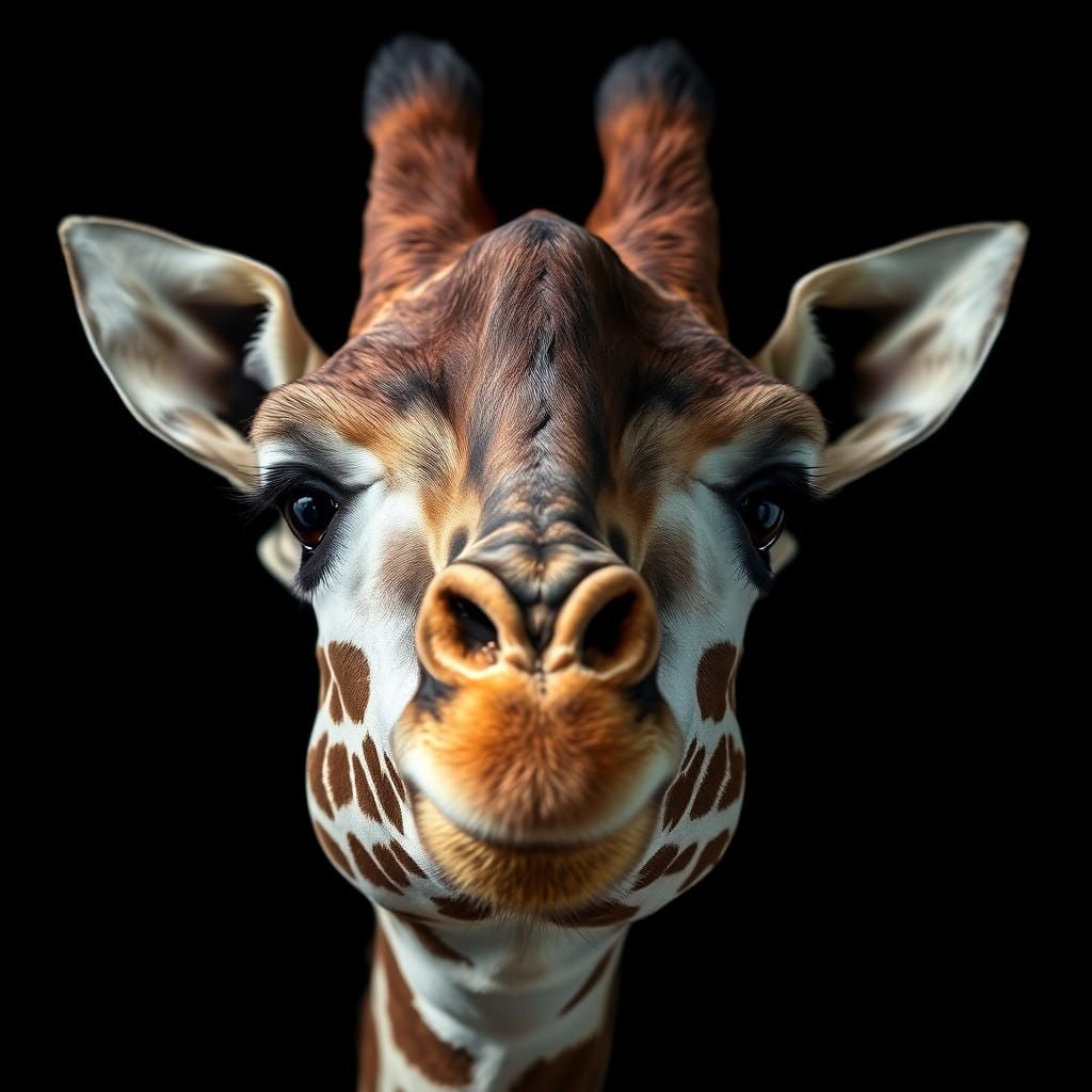 Stunning Close-Up Portrait of a Giraffe