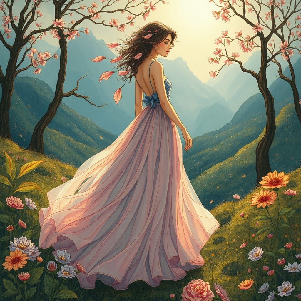 Ethereal Goddess Awakens Spring