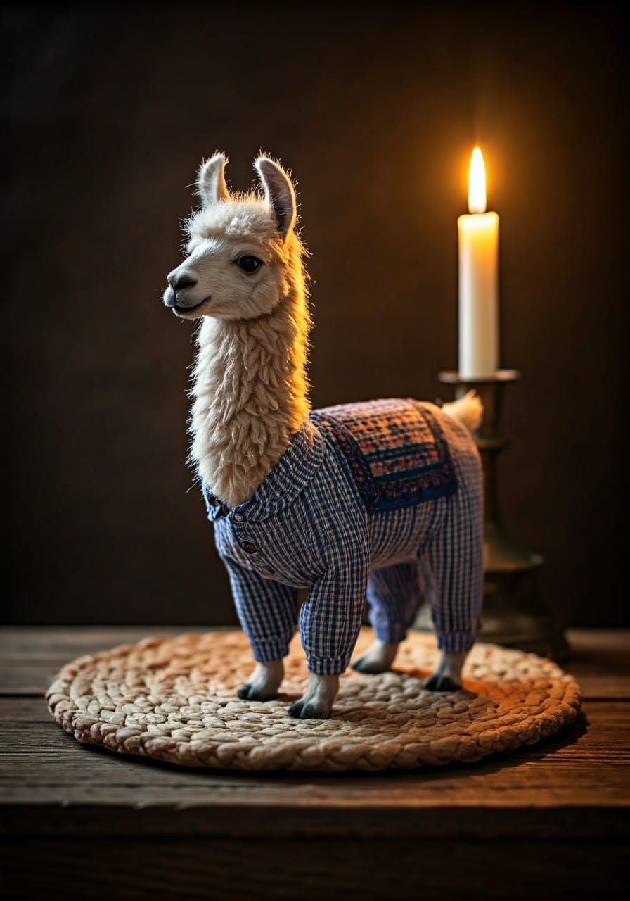 Whimsical Felted Llamas in Patchwork Pajamas