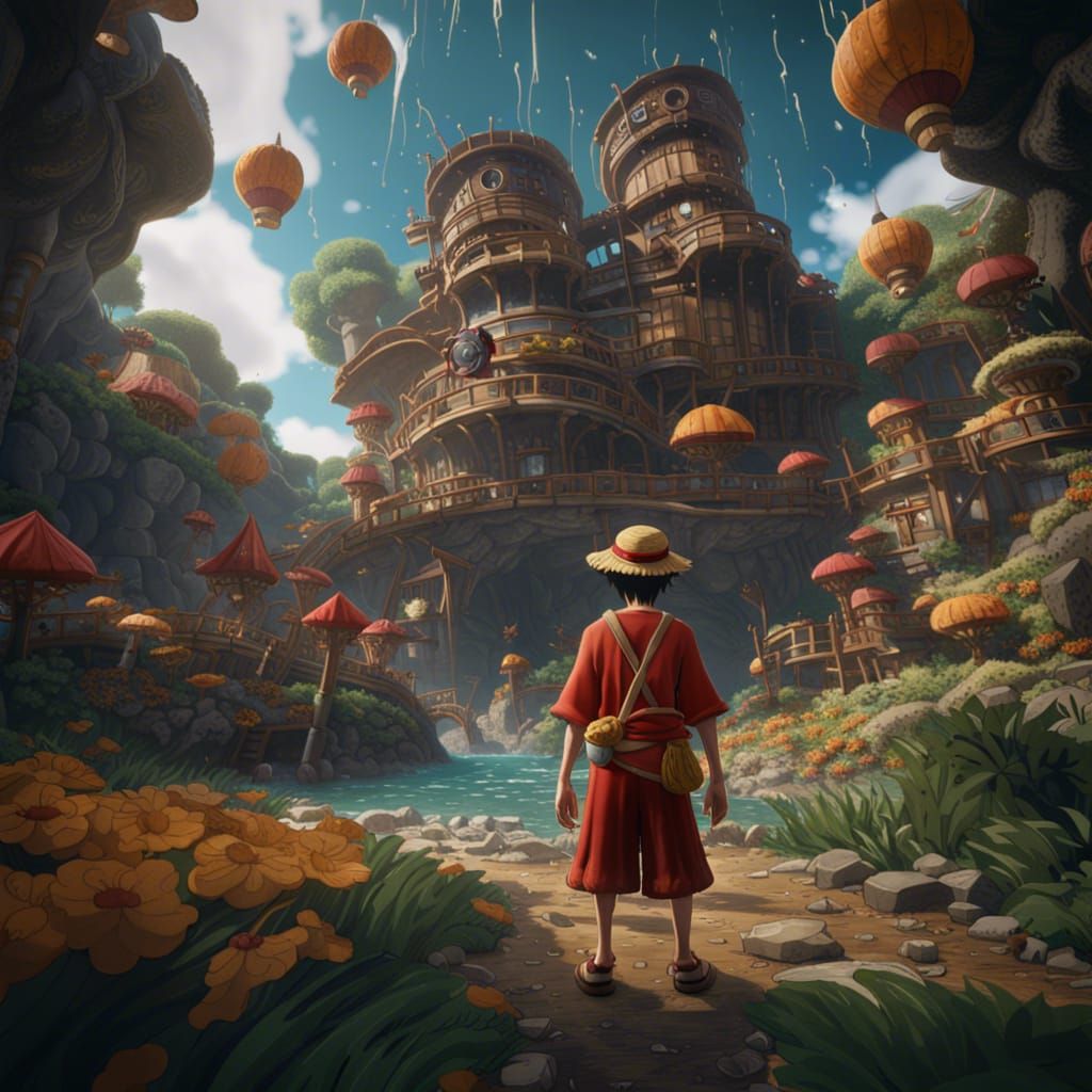 Luffy Concept Art in Deep Color, 8K