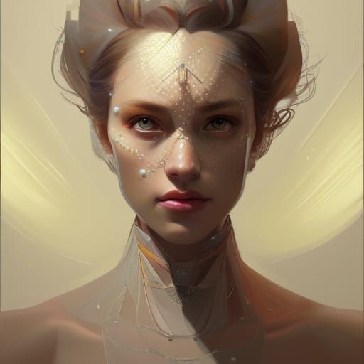 Hyperdetailed Portrait in Art Nouveau Style