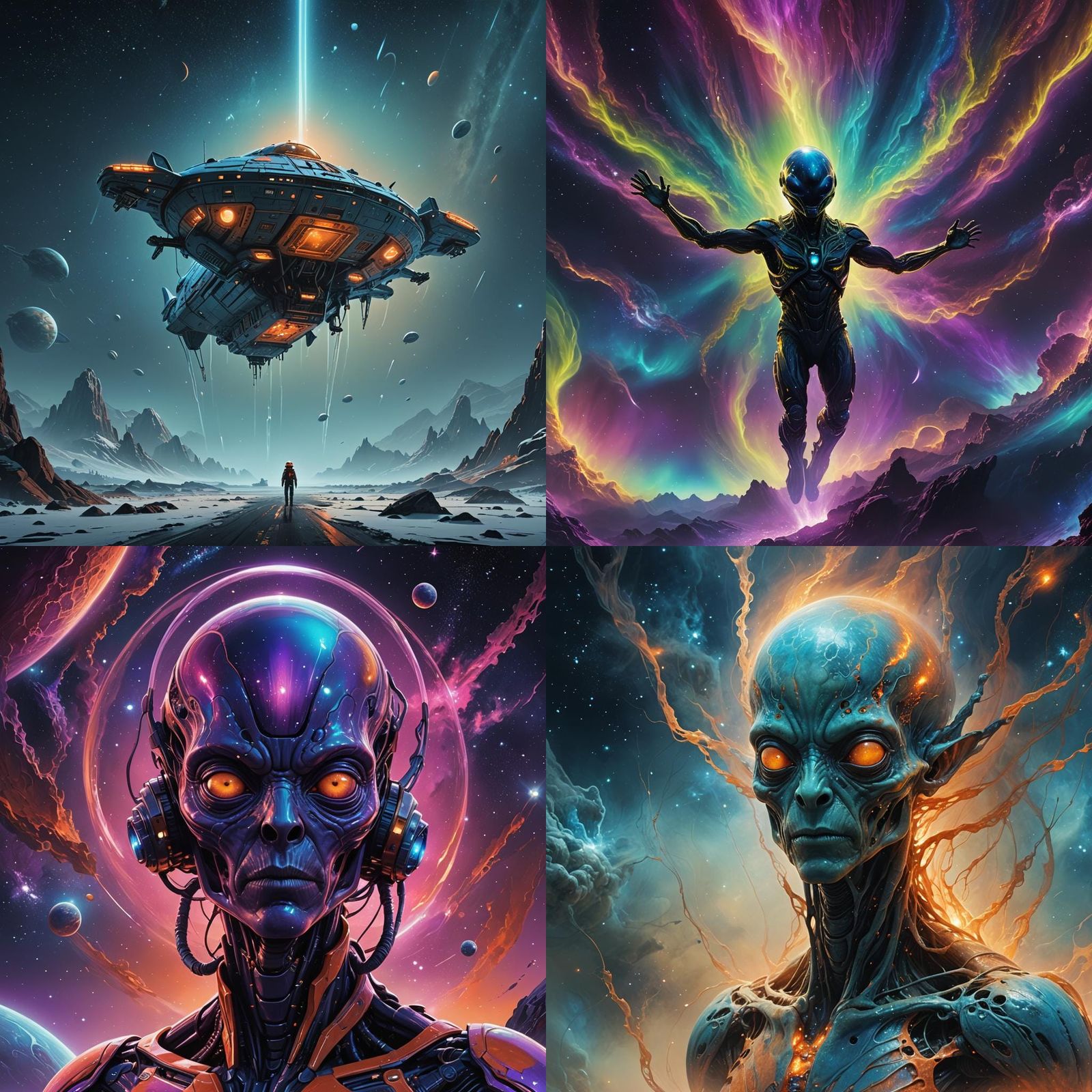 Alien in Space: Detailed Matte Painting