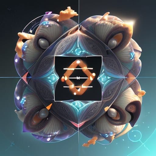 Abstract Symmetrical Structure with Amber Glow