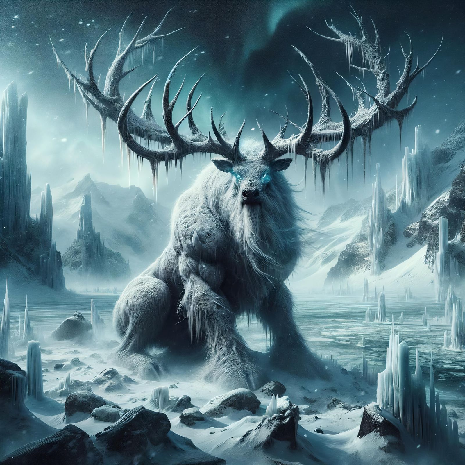Icy Wasteland: The Mighty Rejkar Stag Creature