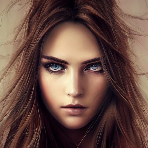 Detailed Portrait of Expressive Eyes in Digital Art