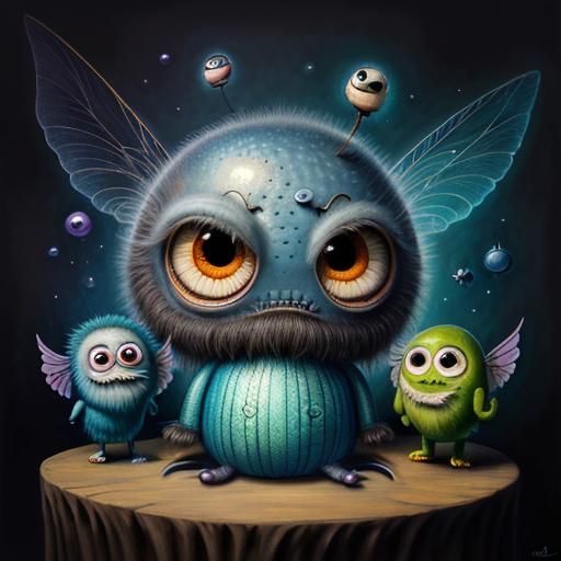 Adorable Surreal Creature with Gossamer Wings