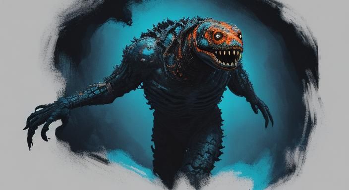 Anthropomorphic Python Screaming into the Void